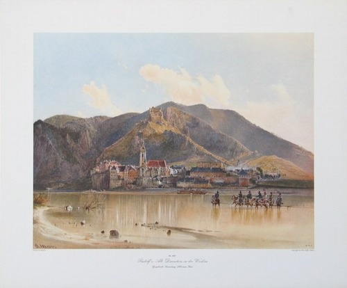 Alt Rudolf von; Blick auf Dürnstein in der Wachau /Donau