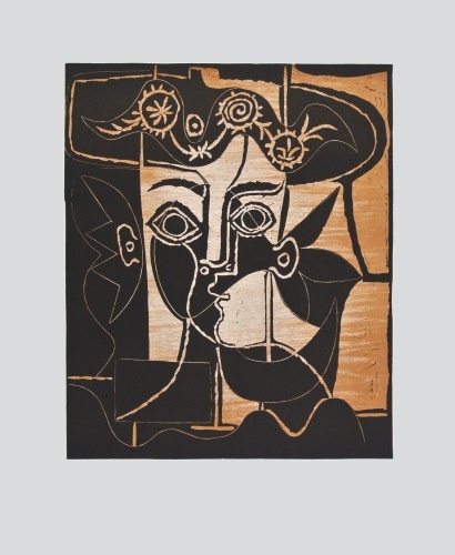 Picasso Pablo; Großer Frauenkopf mit geschmücktem Hut