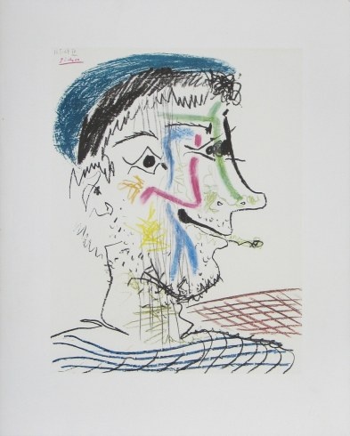 Picasso Pablo; Mann mit Zigarette