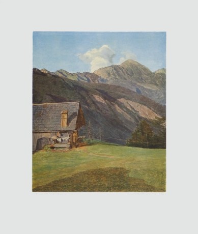 Waldmüller Ferdinand Georg; Almhütte